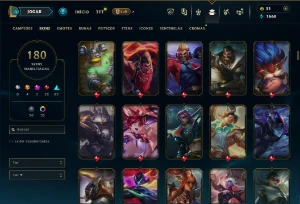 Platina 2 com TODOS os champs e 180 Skins ( MID / JG / TOP ) - League of Legends LOL