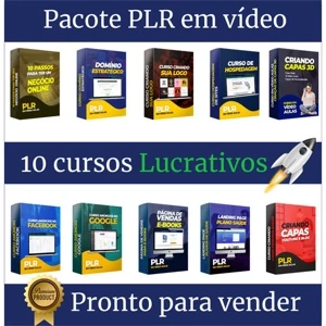PACOTE PLR EM VÍDEOS  10 CURSOS LUCRATIVOS PRONTOS - Cursos e Treinamentos