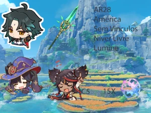 AR28 - Xiao + Jade + Mona + Xinyan C5 + 15 tiros - Genshin Impact