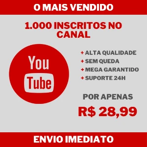 1.000 Inscritos no Canal do Youtube - Redes Sociais