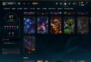 Esmeralda 3 com 135 Champs e 87 Skins +8 Vitoriosas - League of Legends LOL