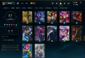 Esmeralda 3 com 135 Champs e 87 Skins +8 Vitoriosas - League of Legends LOL