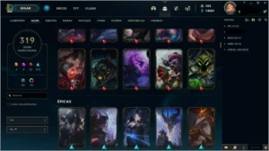 CONTA LEAGUE OF LEGENDS LVL 324, 319 SKINS (GOLD 1) LOL