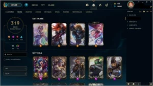 CONTA LEAGUE OF LEGENDS LVL 324, 319 SKINS (GOLD 1) LOL