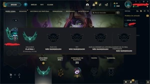 Promoção, duas Contas Platina 1 75 pdl, ótimo Win rate - League of Legends LOL
