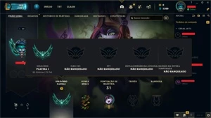 Promoção, duas Contas Platina 1 75 pdl, ótimo Win rate - League of Legends LOL
