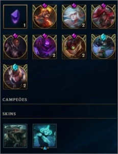 CONTA BORDA PLATINA (41 SKINS) - League of Legends LOL