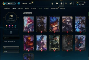 Unranked com 100 Champs e 70 Skins ( MID / TOP / JG ) - League of Legends LOL