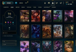 Unranked com 100 Champs e 70 Skins ( MID / TOP / JG ) - League of Legends LOL