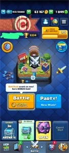 CONTA CLASH ROYALE LIGA 3 ✅ (1049 GEMAS) COM 3 PASSES