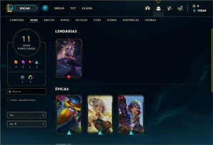 Conta Diamante 1 com 40 Champs e 11 Skins + 5 Fragmentos - League of Legends LOL