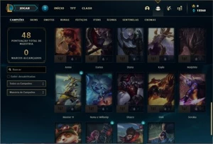 Conta Diamante 1 com 40 Champs e 11 Skins + 5 Fragmentos - League of Legends LOL