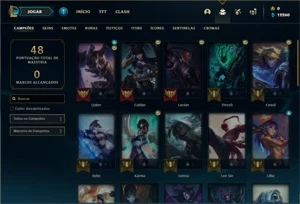 Conta Diamante 1 com 40 Champs e 11 Skins + 5 Fragmentos - League of Legends LOL