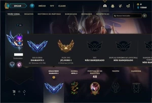 Conta Diamante 1 com 40 Champs e 11 Skins + 5 Fragmentos - League of Legends LOL