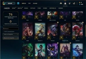 Conta prata 3 com 42 Champs e 14 Skins + 10 Fragmentos - League of Legends LOL
