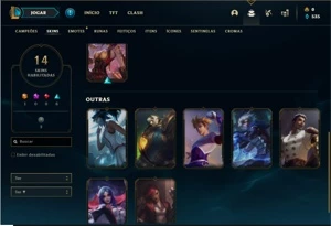 Conta prata 3 com 42 Champs e 14 Skins + 10 Fragmentos - League of Legends LOL
