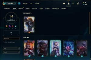Conta prata 3 com 42 Champs e 14 Skins + 10 Fragmentos - League of Legends LOL