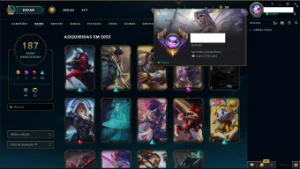 Prata 2 com 187 skins - League of Legends LOL