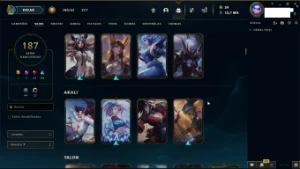 Prata 2 com 187 skins - League of Legends LOL