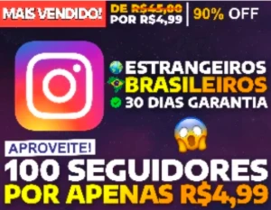 100 seguidores por apenas R$1,00! - Redes Sociais