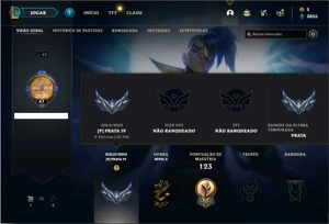 Conta prata 4 com 42 Champs e 20 Skins - League of Legends LOL