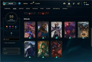 Conta prata 4 com 42 Champs e 20 Skins - League of Legends LOL