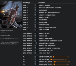 Cheat Sekiro: Shadows Die Twice - Softwares and Licenses