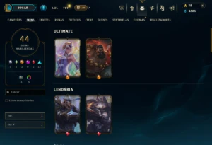 Unranked com 80 Champs e 44 Skins ( SUP / ADC / JG ) - League of Legends LOL