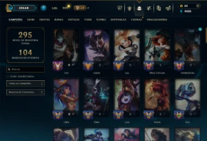 Unranked com 80 Champs e 44 Skins ( SUP / ADC / JG ) - League of Legends LOL