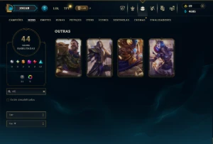 Unranked com 80 Champs e 44 Skins ( SUP / ADC / JG ) - League of Legends LOL
