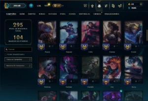 Unranked com 80 Champs e 44 Skins ( SUP / ADC / JG ) - League of Legends LOL