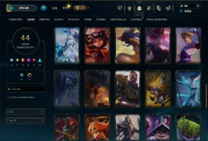 Unranked com 80 Champs e 44 Skins ( SUP / ADC / JG ) - League of Legends LOL