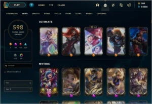 Conta lol com 598 skins - League of Legends