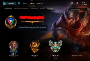 CONTA MESTRE - League of Legends LOL