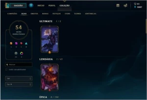 CONTA MESTRE - League of Legends LOL