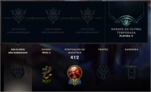 Conta league of legends, platina V, todos os heros LOL