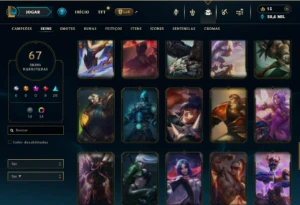 Esmeralda 4 com 70 Champs e 67 Skins (TOP / MID) - League of Legends LOL