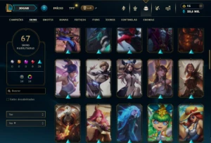 Esmeralda 4 com 70 Champs e 67 Skins (TOP / MID) - League of Legends LOL