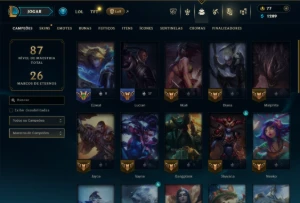 Unranked com 31 Champs e 9 Skins