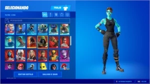 conta fortnite com muitas skins raras e com picareta minty