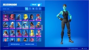 conta fortnite com muitas skins raras e com picareta minty