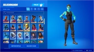 conta fortnite com muitas skins raras e com picareta minty