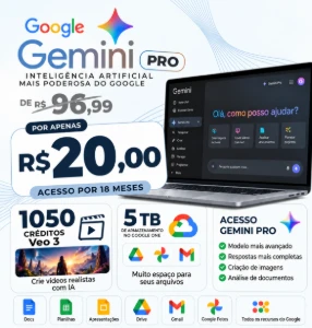 Gemini Pro Por 18 Meses Privado No Seu Email Garantia 30 DIA - Assinaturas e Premium