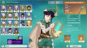CONTA P/ XIAO  5 ⭐ LANÇA DE JADE + KEQING C1 + VENTI + QIQI - Genshin Impact