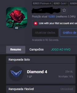 conta diamante4 season13 - League of Legends LOL