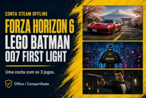 Conta Steam Offline | Forza Horizon 6 + LEGO Batman + 007 Fi