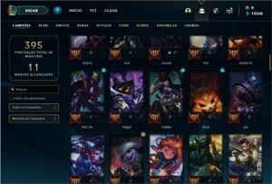 Conta diamante 1 com 89 PDL, 96 Champs e 38 Skins - League of Legends LOL