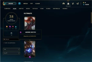 Conta diamante 1 com 89 PDL, 96 Champs e 38 Skins - League of Legends LOL