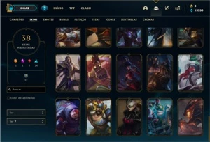 Conta diamante 1 com 89 PDL, 96 Champs e 38 Skins - League of Legends LOL