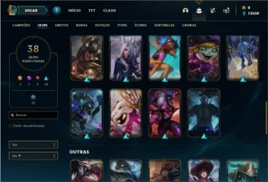 Conta diamante 1 com 89 PDL, 96 Champs e 38 Skins - League of Legends LOL